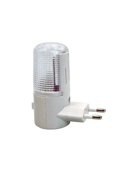fullreyon 1 Watt Beyaz Işık, Çok Kaliteli, Fişli, Aç - Kapa Düğmeli Gece Lambası, 8 Cm Beyaz Işık Gece Lambası - 6