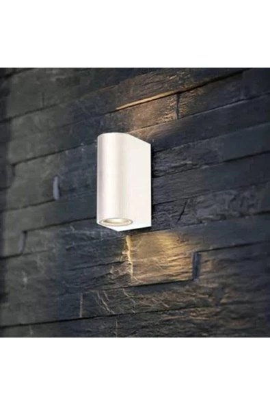 K2 GLOBAL Full Reyon Beyaz Kasa Çift Yönlü Duvar Aplik Iç Ve Dış Mekan, Bahçe Aydınlatma (AMPULLER HARİÇ) - Resim 4