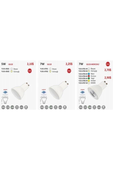 Noas 7w Mercekli Gu10 Led Ampul Kırmızı - 2
