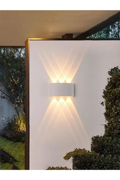 fullreyon 10 Watt, Gün Işığı Led Armatür, Modern Işık Desenli Aplik, Haiti Desen Armatür, İç Dış Mekan Aplik - 6
