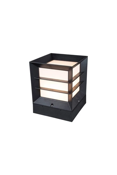 Teslamix Full Reyon Kare Küp Izgaralı Setüstü Bahçe Aydınlatma Armatürü Siyah Plastik ürün görseli