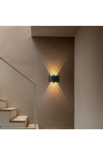 fullreyon 4 Watt AMBER Işık Ledli Işık Süzmeli İç ve Dış Mekan Aplik, Modern Dekoratif Armatür, Şık Armatür - Resim 2