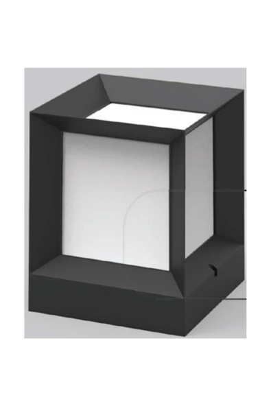 ÖZESEN Kare Küp Setüstü Bahçe Aydınlatma Armatürü Siyah Plastik ürün görseli