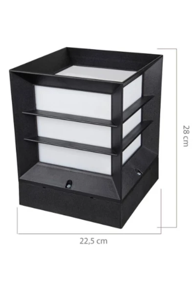 Teslamix Full Reyon Kare Küp Izgaralı Setüstü Bahçe Aydınlatma Armatürü Siyah Plastik - Resim 2