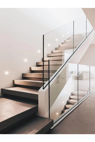 Teslamix Full Reyon Koridor Basamak Merdiven Sensörsüz Kare Spot Lamba Aydınlatma Krom Kasa (mavi Işık) - Resim 2