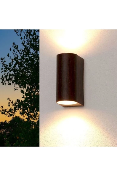 fullreyon Amber Işık Ledli Siyah Kasa Çift Yönlü Dekoratif Iç Ve Dış Mekan Duvar Apliği - 6