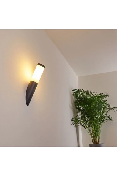 fullreyon E27 Duylu, Elektrikle Çalışır, 10 Watt Beyaz Işık Ampul Dahil Dekoratif Bahçe Duvar Apliği, Armatür - 8