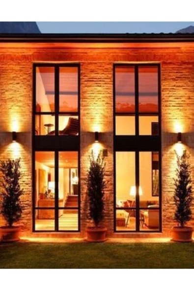 fullreyon Amber Işık Ledli Iç Ve Dış Mekan Dekoratif Çift Yönlü Duvar Apliği - Resim 4