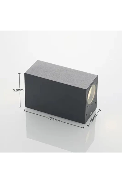 fullreyon 14 Watt Beyaz Kasa  Beyaz Işık Çift Yönlü İç ve Dış Mekan Armatür, Bahçe Duvar Aydınlatma Apliği - 4