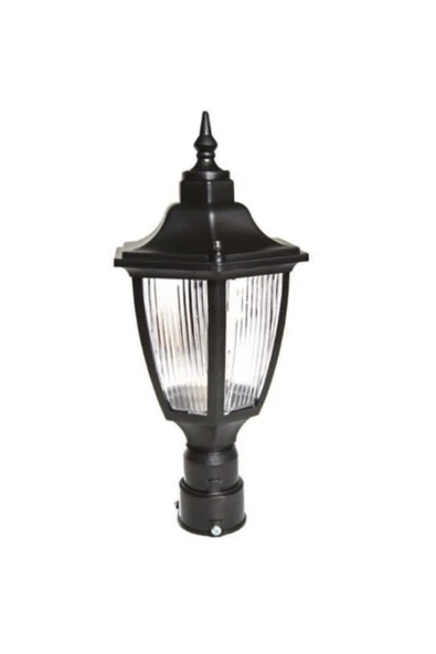 scmarket Lamp232 Altıgen Direk Üstü Bahçe Armatürü - Bahçe Lambası Siyah