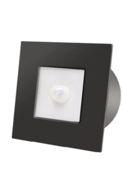 fullreyon Mat Siyah Metal Kasa 3 Watt Kare Sensörlü Gün Işığı Iç Mekan Merdiven Ve Basamak Armatürü - 2