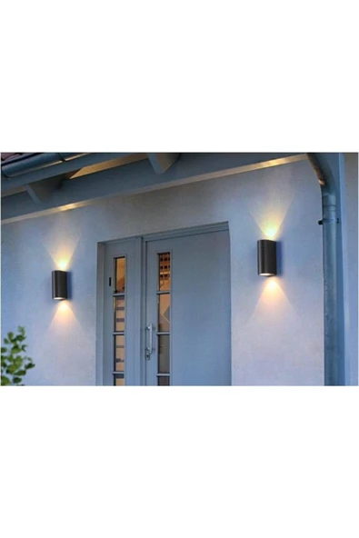 Ferstar Aydınlatma Siyah Kasa Beyaz Işık Çift Yönlü Dekoratif Duvar Aplik - Resim 2