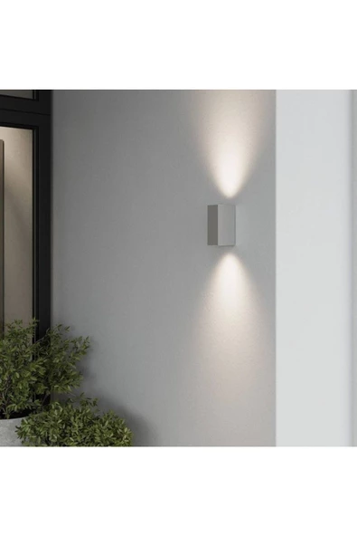 fullreyon 14 Watt Beyaz Kasa  Beyaz Işık Çift Yönlü İç ve Dış Mekan Armatür, Bahçe Duvar Aydınlatma Apliği - 2