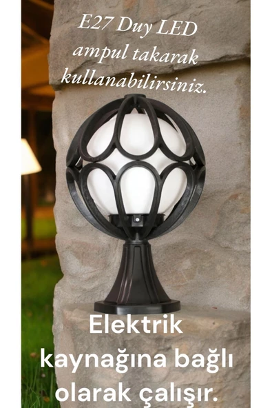 fullreyon E27 Duylu Dekoratif Set Üstü Armatür, Bahçe Duvar Aydınlatma Apliği 38 X 25 Cm Bahçe Duvar Armatürü - 2