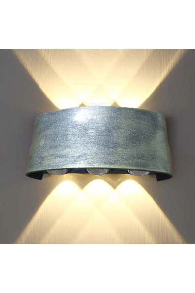 fullreyon Sarı Eskitme Dekoratif Işık Süzmeli, 10 Watt Günışığı Ledli İç ve Dış Mekan Aplik, 3000K Led Armatür - 5