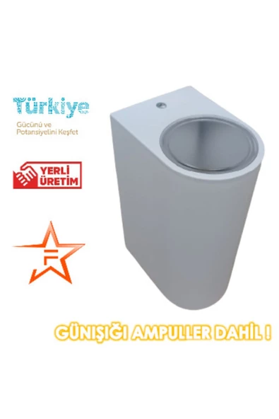 Ferstar Aydınlatma Beyaz Kasa Günışığı Çift Yönlü Dekoratif Duvar Aplik