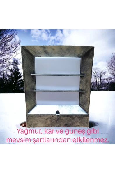 fullreyon Panjurlu Antik Eskitme Küp Bahçe Duvar Apliği, Set Üstü Antik Çim, Duvar ve Yer Aydınlatma Armatürü - Resim 2