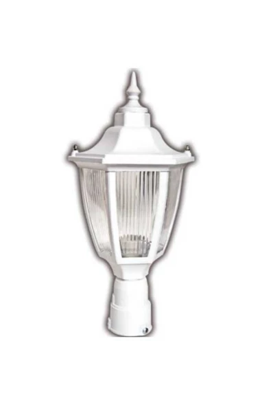 fullreyon Altıgen Yuvarlak Direk Üstü Bahçe Armatürü - Lambası (4-6 CM ÇAPINDA YUVARLAK BORULAR İÇİN UYGUN.)