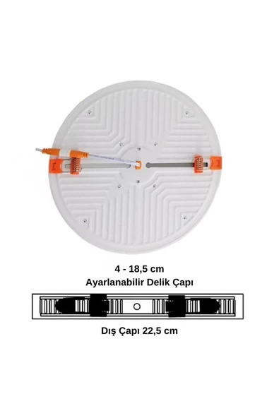 fullreyon 36 Watt, Beyaz Işık, Delik Çapına Ayarlanabilir Modern Tavan Armatürü, Çok Kaliteli Tavan Apliği - 6