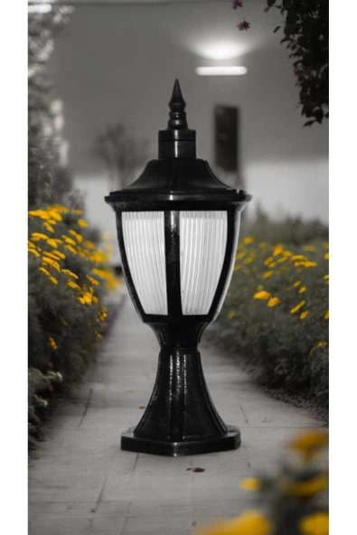 fullreyon 10 Watt Beyaz Işık Led Ampul Dahil Dekoratif Set Üstü Armatür, Plastik Bahçe Duvar Aydınlatma Apliği - 3