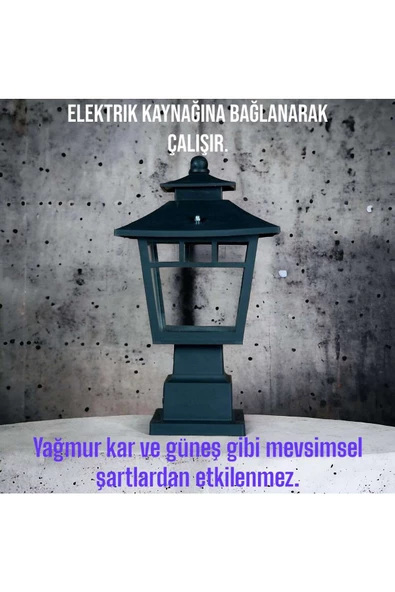 fullreyon Bahçe Duvar Üstü Armatür, Set Üstü Aplik, Bahçe Aydınlatma Feneri, Elektrik İle Çalışır Şık Armatür - 5