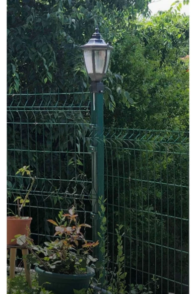 fullreyon Panel Çim Çit Kare Tabanlı Altıgen Direk Üstü Bahçe Armatürü Siyah Renk, Bahçe Duvar Çit Üzeri Aplik - 5