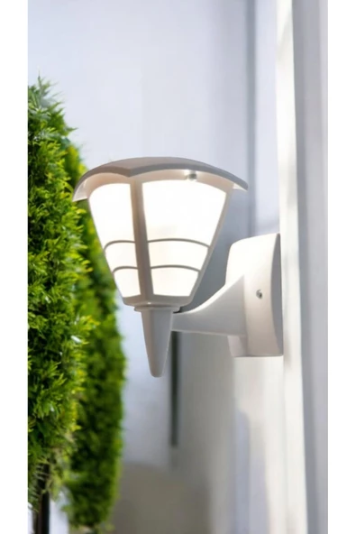 fullreyon E27 Duylu, 10 Watt Günışığı Led Ampul Dahil, BEYAZ renk İç ve Dış Mekan Bahçe, Balkon, Teras Apliği - 5