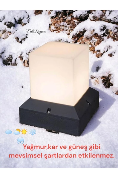 fullreyon 10 Watt Beyaz Işık E27 Duylu Bahçe Duvar Apliği, Modern Dış Mekan, Teras, Kamelya, Bungalov Armatürü - 2