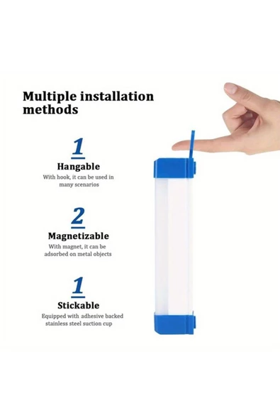 fullreyon USB Şarzlı, 17 Cm 20 Watt 3 Işık Modlu Kampçı, Balıkçı Feneri, Dolap İçi, Tezgah Altı Magnetli Aplik - 2