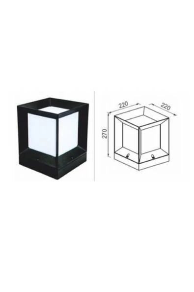 sekizgen led Kare Küp Dekoratif Bahçe Aydınlatma Armatürü Dış Mekan - 7