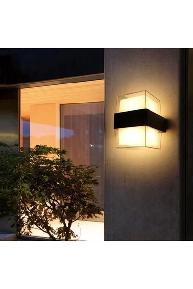 ECONA Full Reyon 10 Watt Gün Işığı Ledli Bahçe Dış Mekan Aplik Armatürü, Modern Tasarım Bahçe Apliği