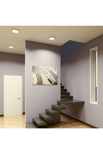 fullreyon 18 Watt Kare BEYAZ Metal Kasa 3200 Kelvin Ultra Kaliteli Sıva Üstü Led Tavan Armatürü, Led Panel - Resim 6