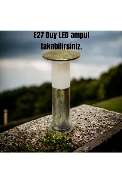 fullreyon Antik Eskitme, 41 Cm Mantar Aplik, E27 Duylu Bahçe, Duvar, Çim, Yürüyüş Yolu, Teras, Kamelya Armatür - 3