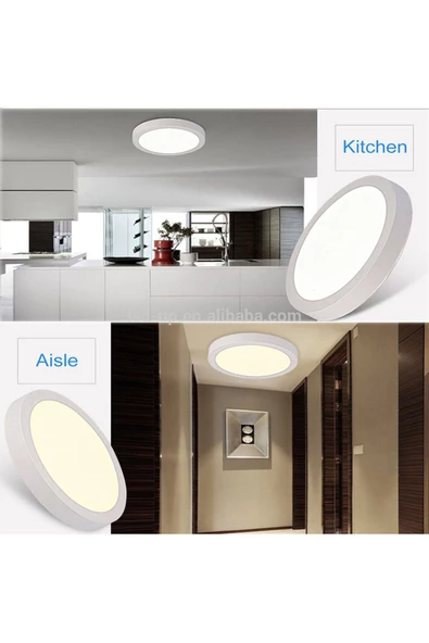fullreyon Metal Beyaz Yuvarlak Kasa Beyaz Işık Ultra Kaliteli Sıva Üstü Led Tavan Armatürü Sıva Üstü Led Panel - Resim 2