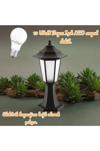 fullreyon 10 Watt Beyaz Işık Led Ampul Dahil Set Üstü Bahçe Aydınlatma Armatürü, Bahçe Duvar Aydınlatma Apliği - 2
