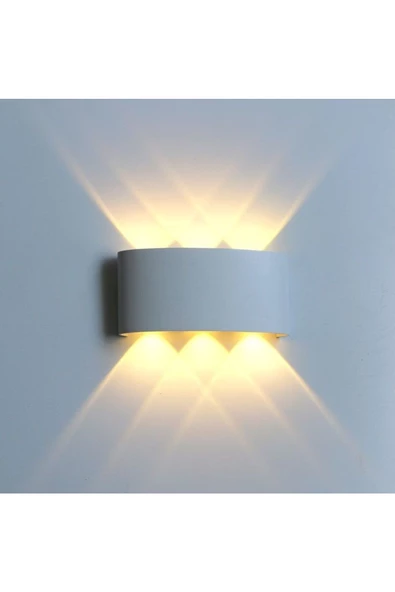 fullreyon 10 Watt, AMBER IŞIK Led Armatür, Modern Işık Desenli Aplik, Haiti Desen Armatür, İç Dış Mekan Aplik - 3