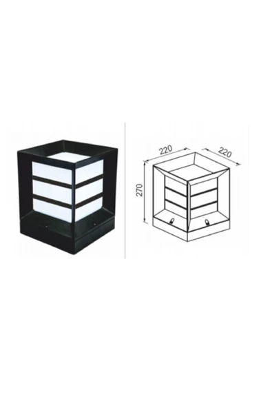 scmarket Set Üstü Panjurlu Rubik Küp Bahçe Armatürü - Resim 2