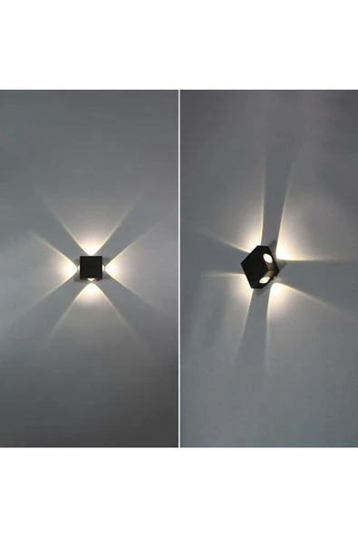 fullreyon Alinda 4 Watt 3000K Günışığı Led Aplik, İç ve Dış Mekan Aplik (Elektriğe Bağlı Çalışır) Duvar Apliği - Resim 3