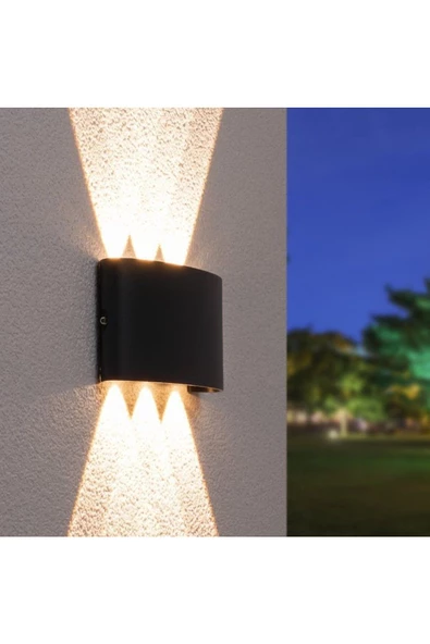 fullreyon Elektrik Bağlantılı, 6 Watt, Amber Işık Ledli, Ultra Kaliteli İç ve Dış Mekan, Bahçe, Balkon Apliği - 7