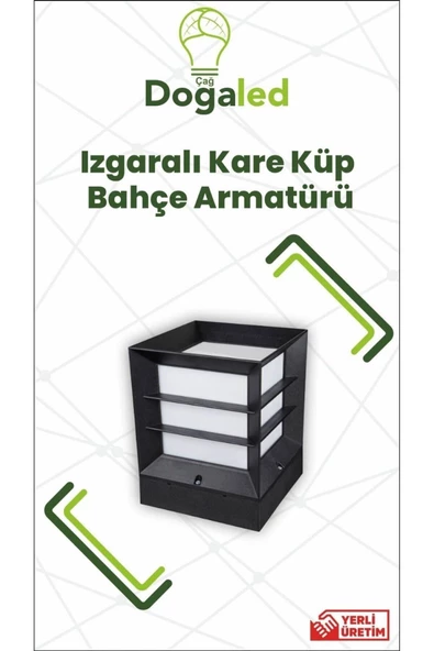 DOĞALED Full Reyon Izgaralı Kare Küp Bahçe Armatür ürün görseli 1