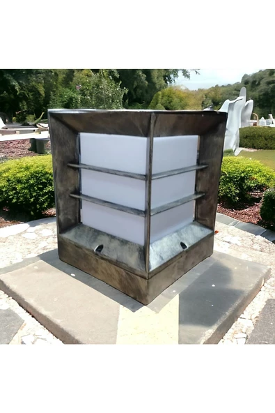 fullreyon Antik Eskitme, E27 Duy Izgaralı Bahçe Aydınlatma Armatürü, Set Üstü Dekoratif Antik Eskitme Aplik - Resim 4