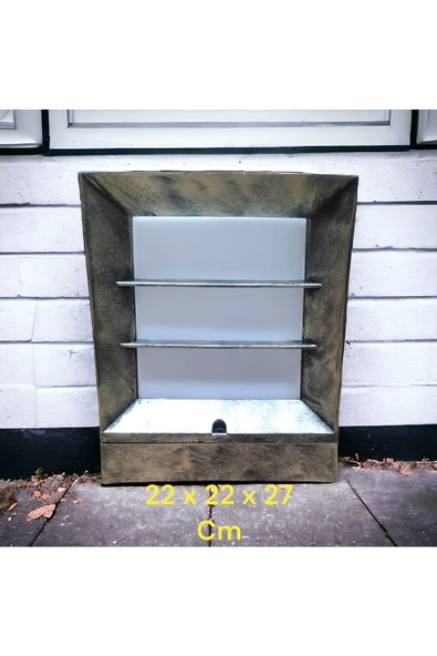 fullreyon Panjurlu Antik Eskitme Küp Bahçe Duvar Apliği, Set Üstü Antik Çim, Duvar ve Yer Aydınlatma Armatürü - Resim 4