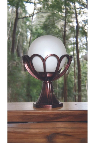 fullreyon E27 Duylu Bakır Eskitme Armatür, Bahçe Duvar Aydınlatma Apliği, Bahçe Duvar Armatürü Papatya Armatür - Resim 4