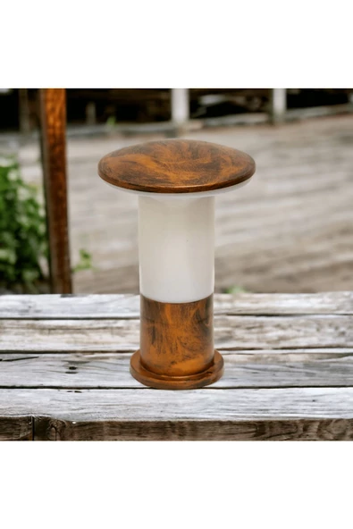 fullreyon 29 Cm, E27 Duylu Bakır Eskitme Mantar Aplik, Bahçe Duvar, Yol, Çim Aydınlatma Armatürü, Bahçe Apliği - Resim 5