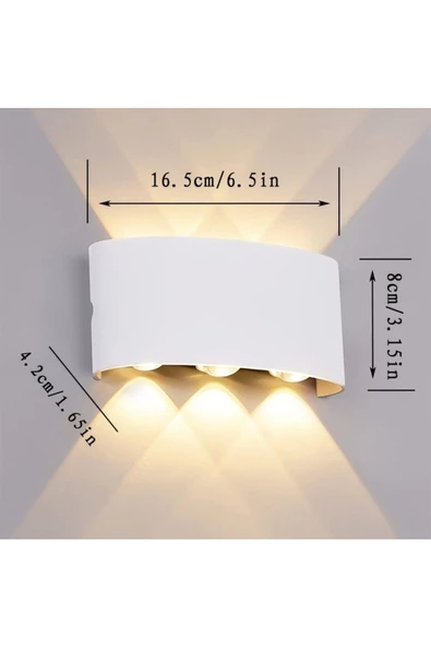 fullreyon 10 Watt, AMBER IŞIK Led Armatür, Modern Işık Desenli Aplik, Haiti Desen Armatür, İç Dış Mekan Aplik - 5