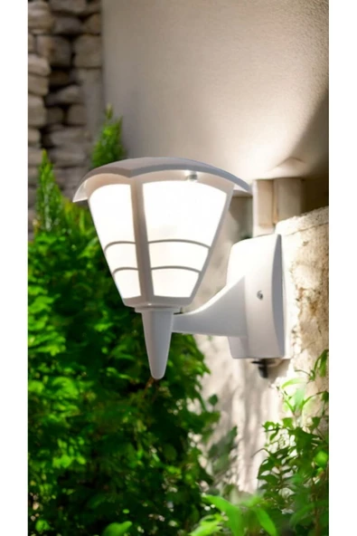 fullreyon E27 Duylu, 10 Watt Günışığı Led Ampul Dahil, BEYAZ renk İç ve Dış Mekan Bahçe, Balkon, Teras Apliği - 6