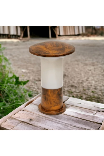 fullreyon 29 Cm, E27 Duylu Bakır Eskitme Mantar Aplik, Bahçe Duvar, Yol, Çim Aydınlatma Armatürü, Bahçe Apliği - Resim 3