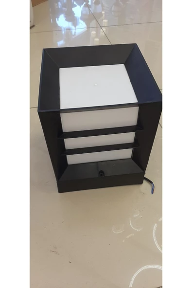 ZEK Izgaralı Kare Küp Bahçe Aydınlatma Armatürü - Set Üstü Dekoratif Aplik Bahçe Duvar Armatürü ürün görseli 1