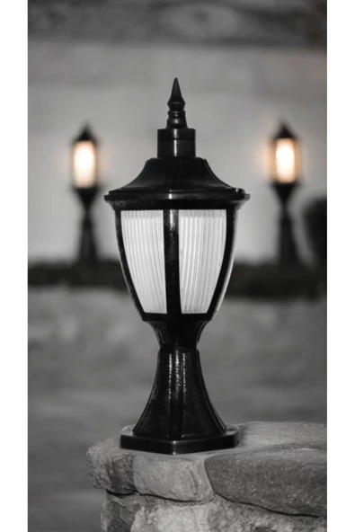 fullreyon 10 Watt Beyaz Işık Led Ampul Dahil Dekoratif Set Üstü Armatür, Plastik Bahçe Duvar Aydınlatma Apliği - 8