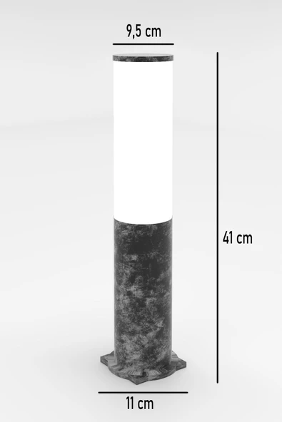 fullreyon Mermer Desen Set Üstü Kule Aplik, 41 Cm, E27 Duy Bahçe Armatürü, Yol, Duvar, Çim Aydınlatma Apliği - 5
